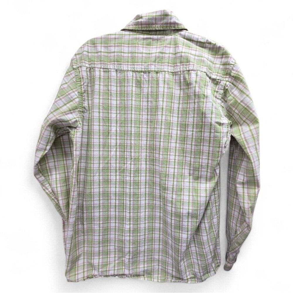 Wrangler Jeans Co Green Plaid Button Up Shirt Men's Medium Western Casual Cotton - Picture 2 of 5